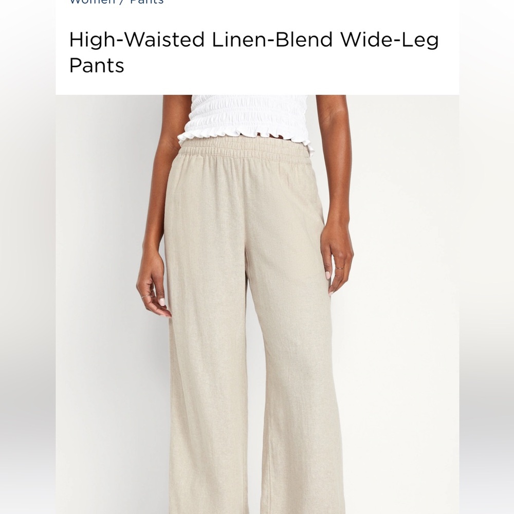 Old Navy Women’s plus size, wide leg, khaki, linen pants